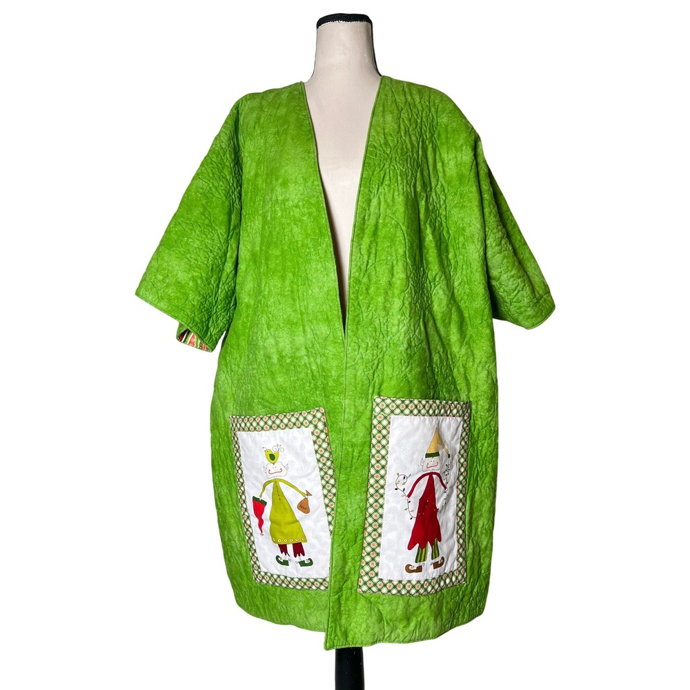 Patchwork Reversible Kantha Kimono Jacket Women O… - image 1